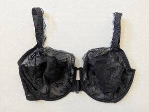 Victoria's Secret Fabulous Unlined Rose Lace Full Cup Bra 40G Black Underwire